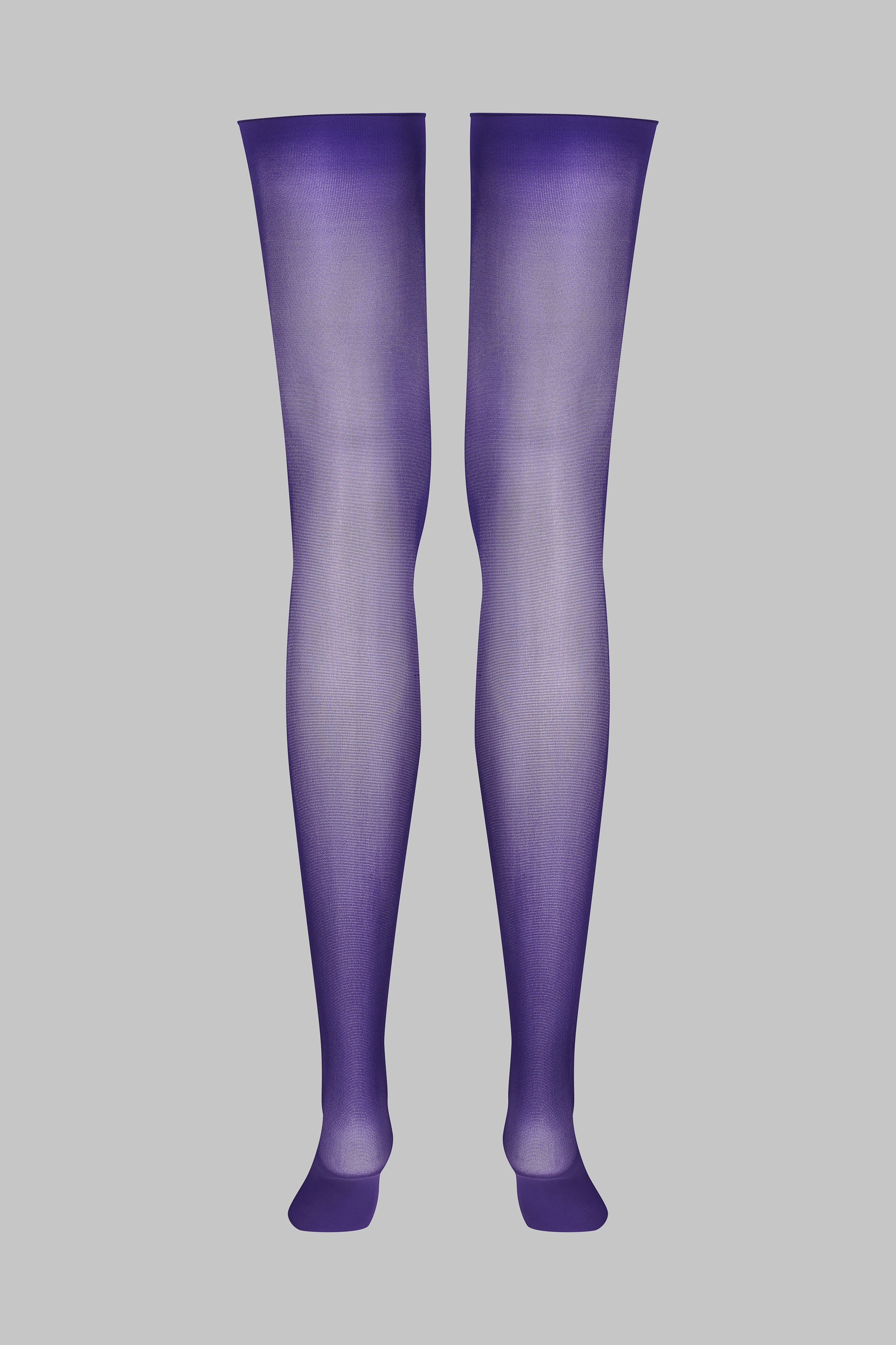 Bas coupés roulés 40D - Violet - Legwear