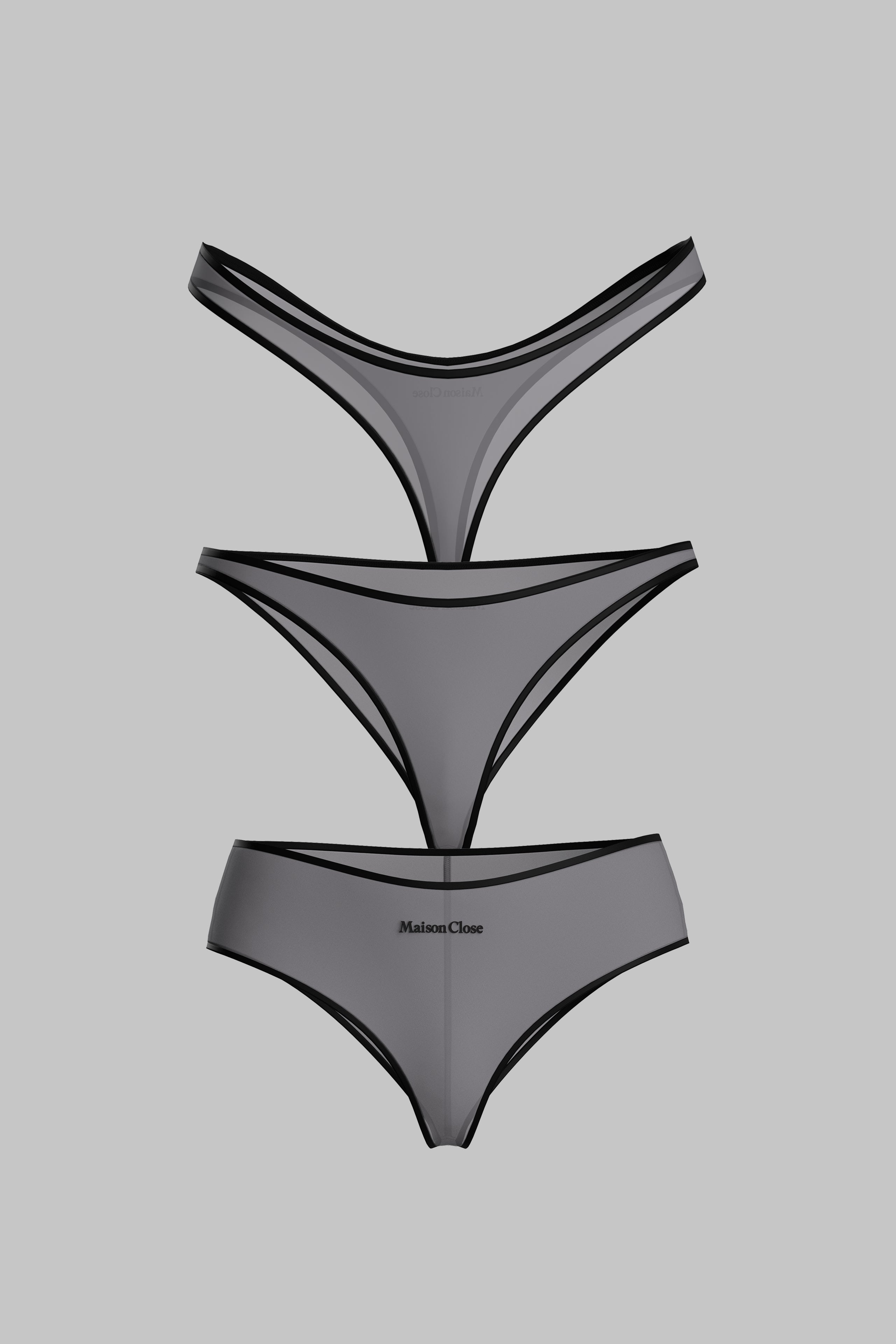 Set of 3 Dark Grey Bottoms - La Parisienne