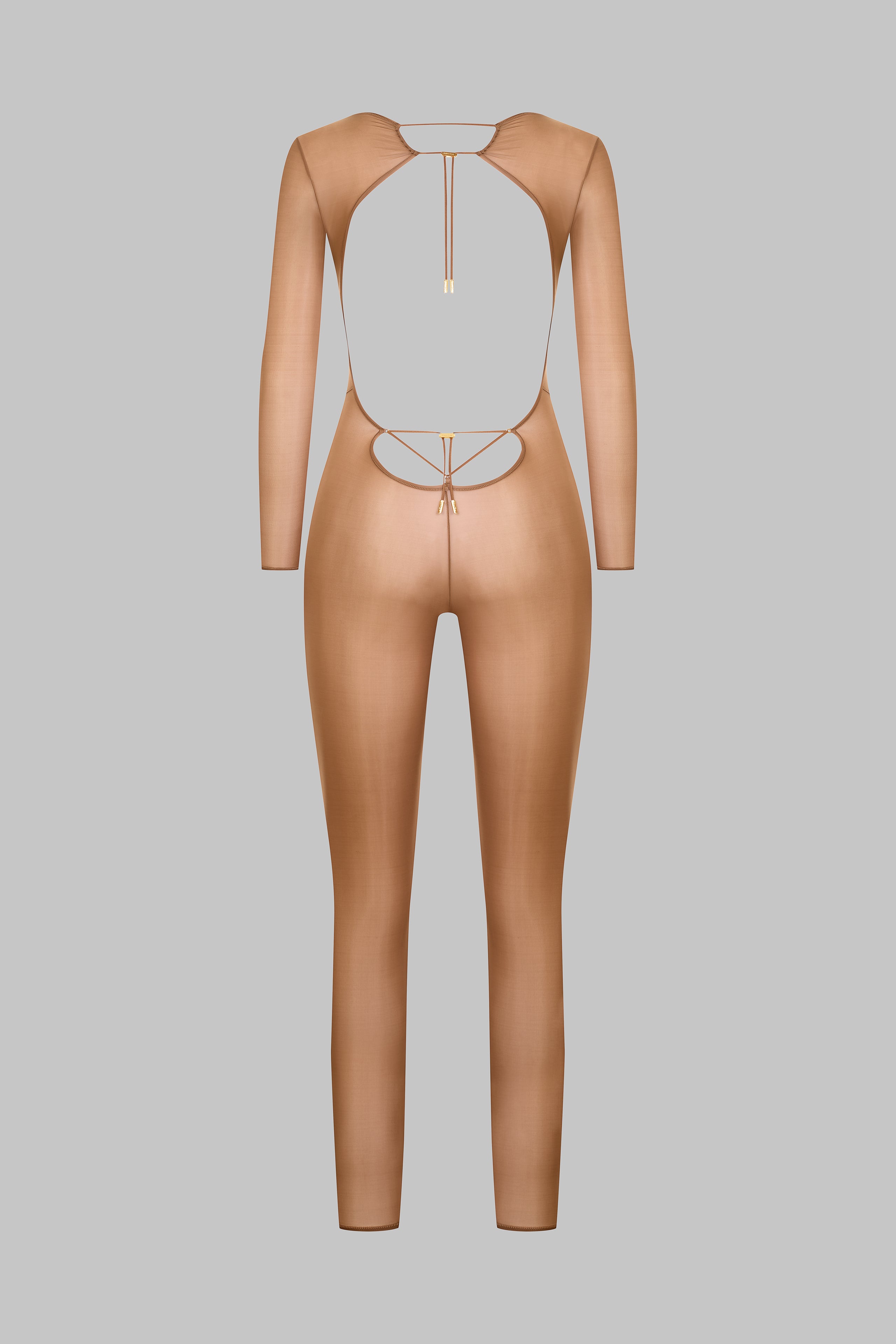 Open back long sleeve jumpsuit - French Kiss Light