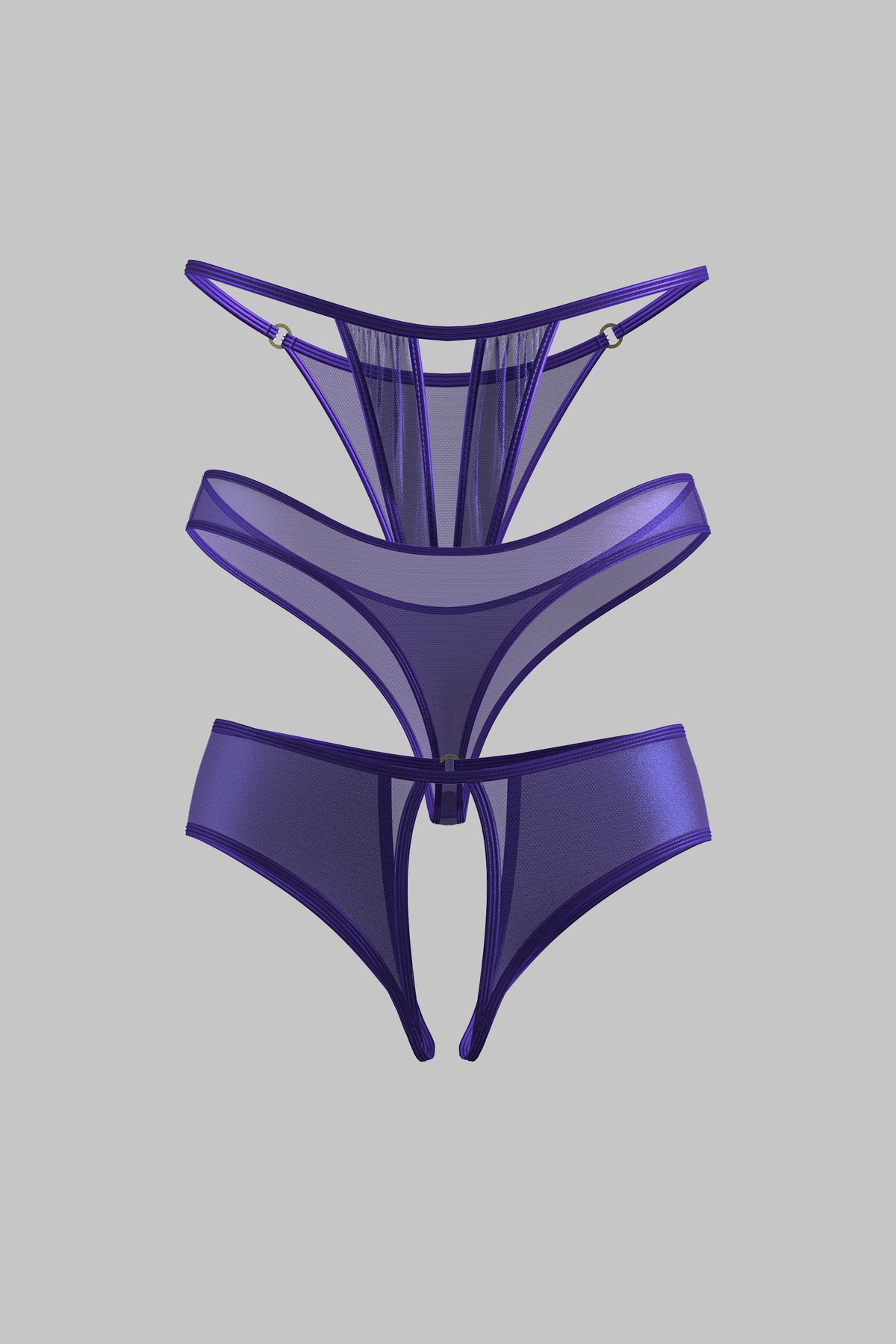 Set of 3 Violet Briefs - Show Me More