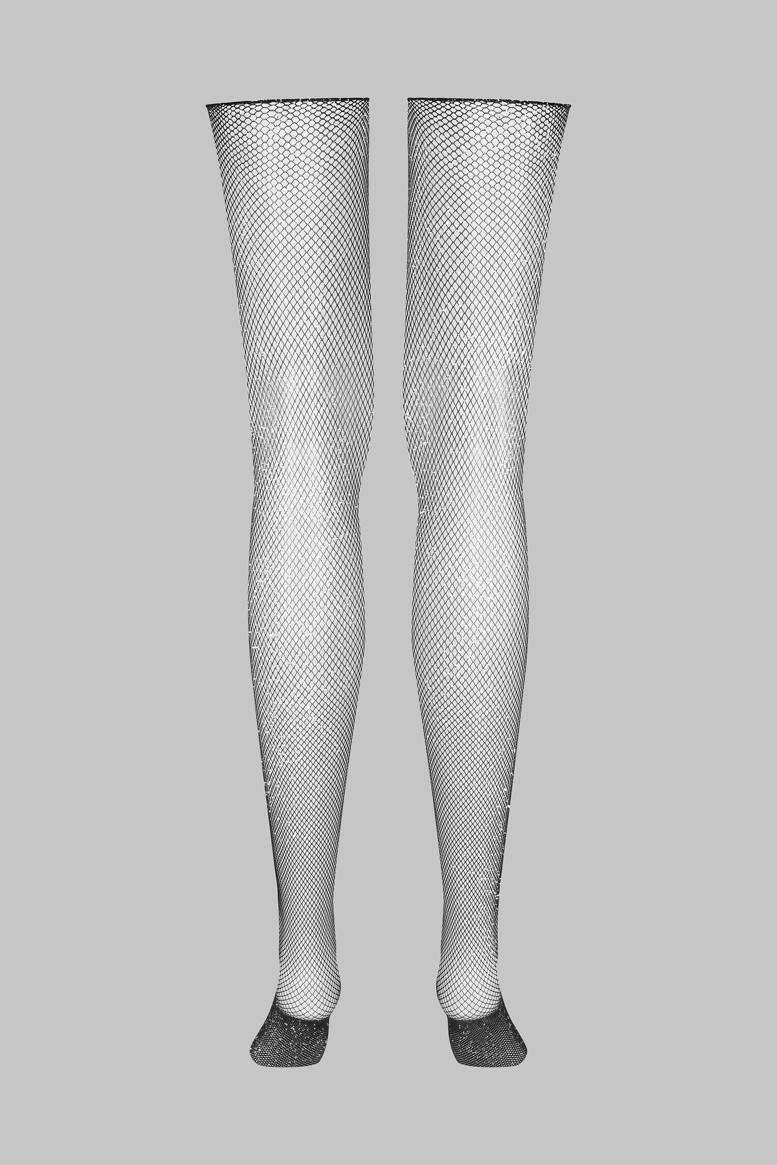 Bas coupés roulés résille Lurex - Legwear