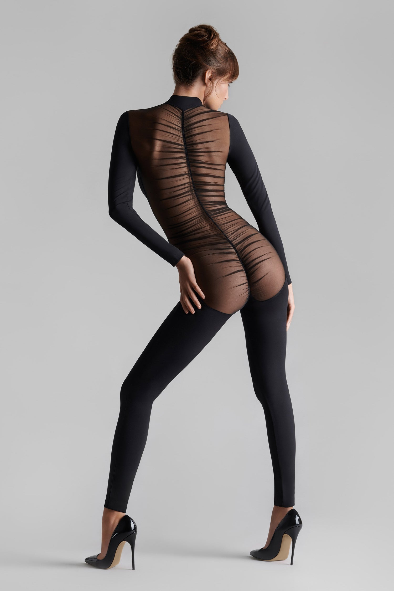 Catsuit Dos Transparent - Nuit Fauve