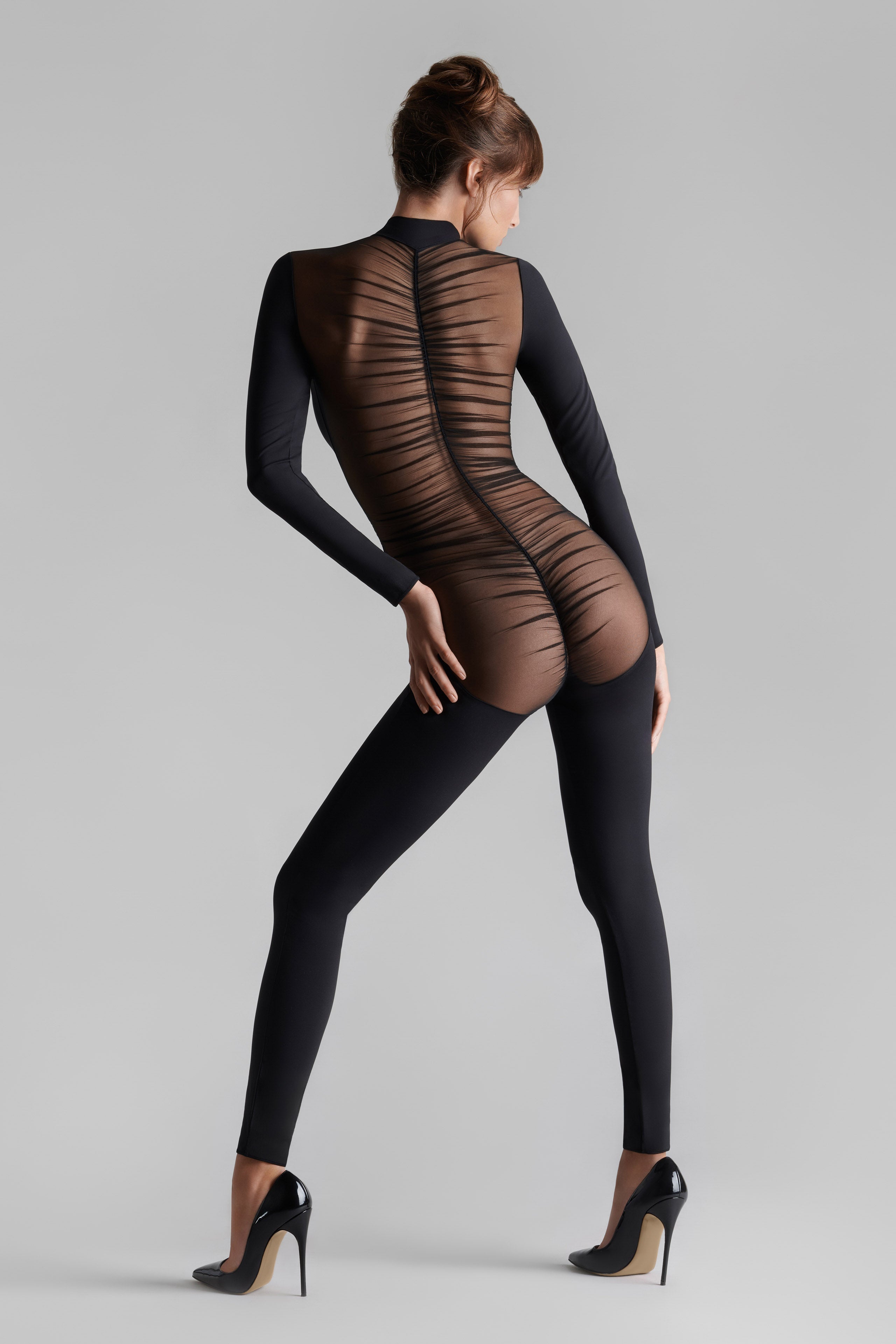 Catsuit Dos Transparent - Nuit Fauve
