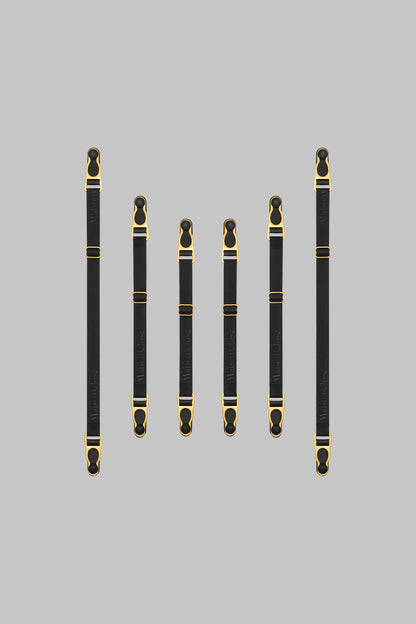 Dopple-Strumpfhalter - Schwarz/Gold - Signature