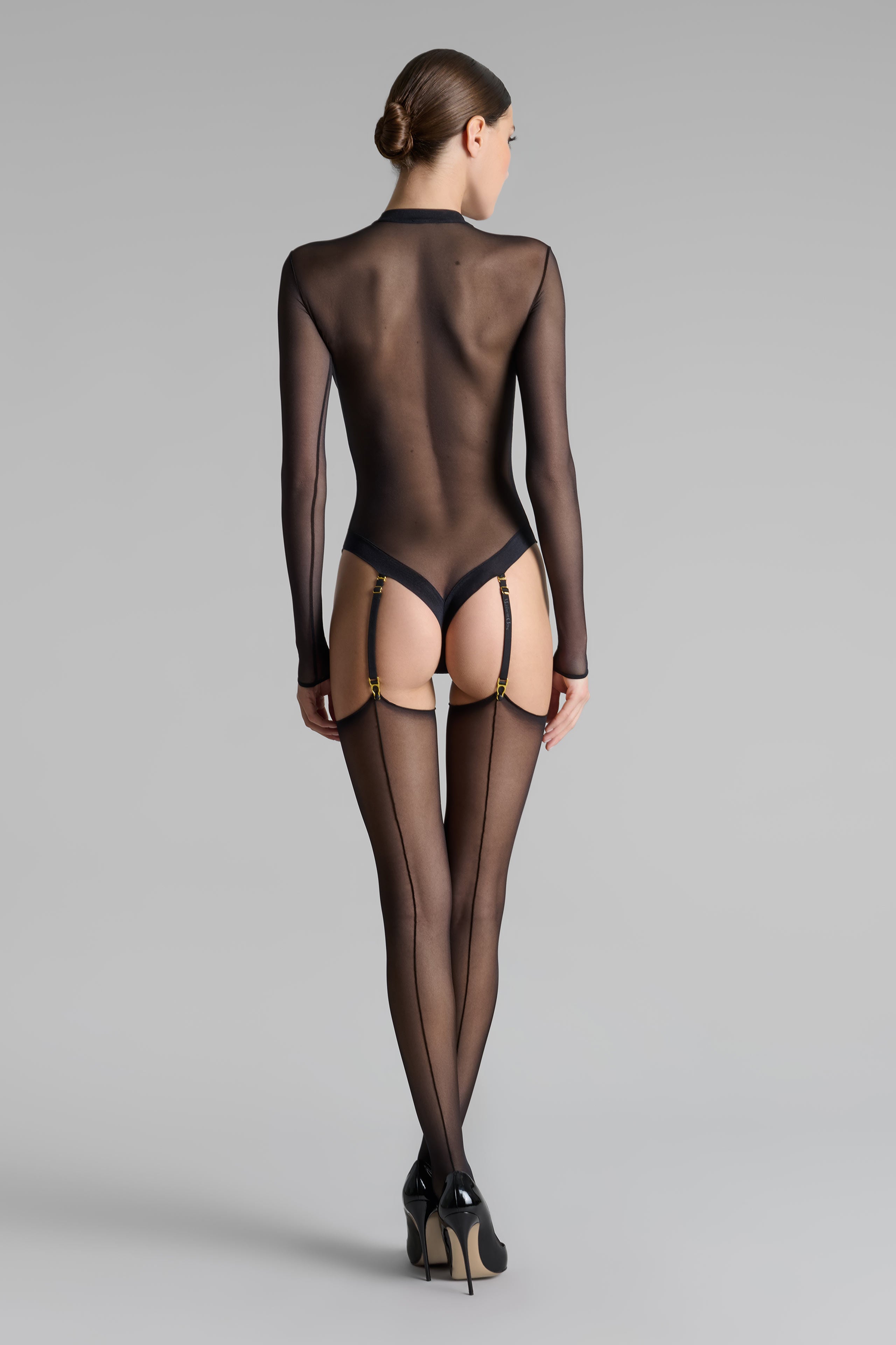 Bas coupés roulés double couture 20D - Legwear