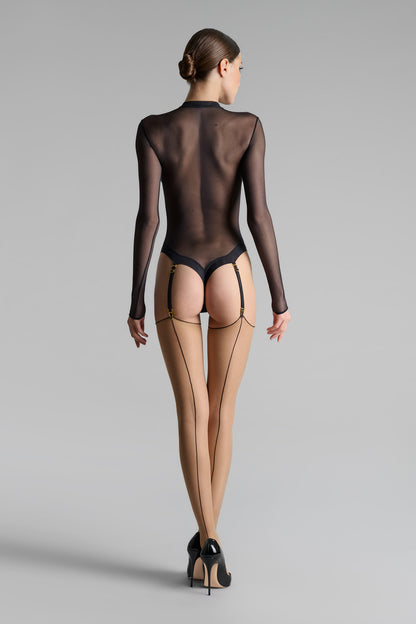 20D rolled seam cut stockings - Legwear