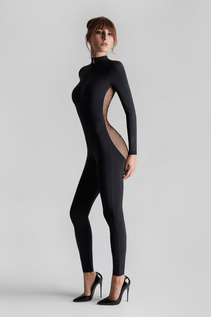 Catsuit Dos Transparent - Nuit Fauve