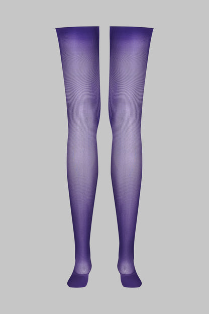 Bas coupés roulés 40D - Violet - Legwear