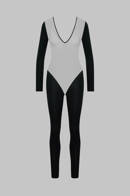 Catsuit con Maniche Lunghe e Schiena Trasparente - Pure Tentation