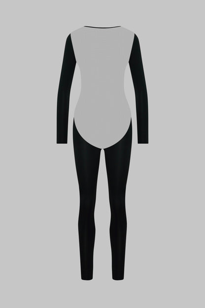 Catsuit con Maniche Lunghe e Schiena Trasparente - Pure Tentation