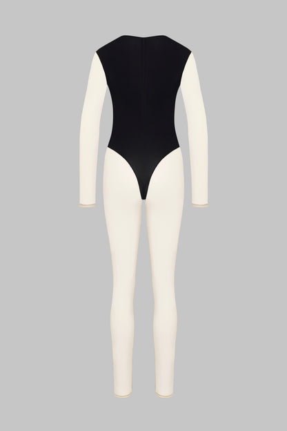 Catsuit con scollo a V e maniche lunghe - Pure Tentation