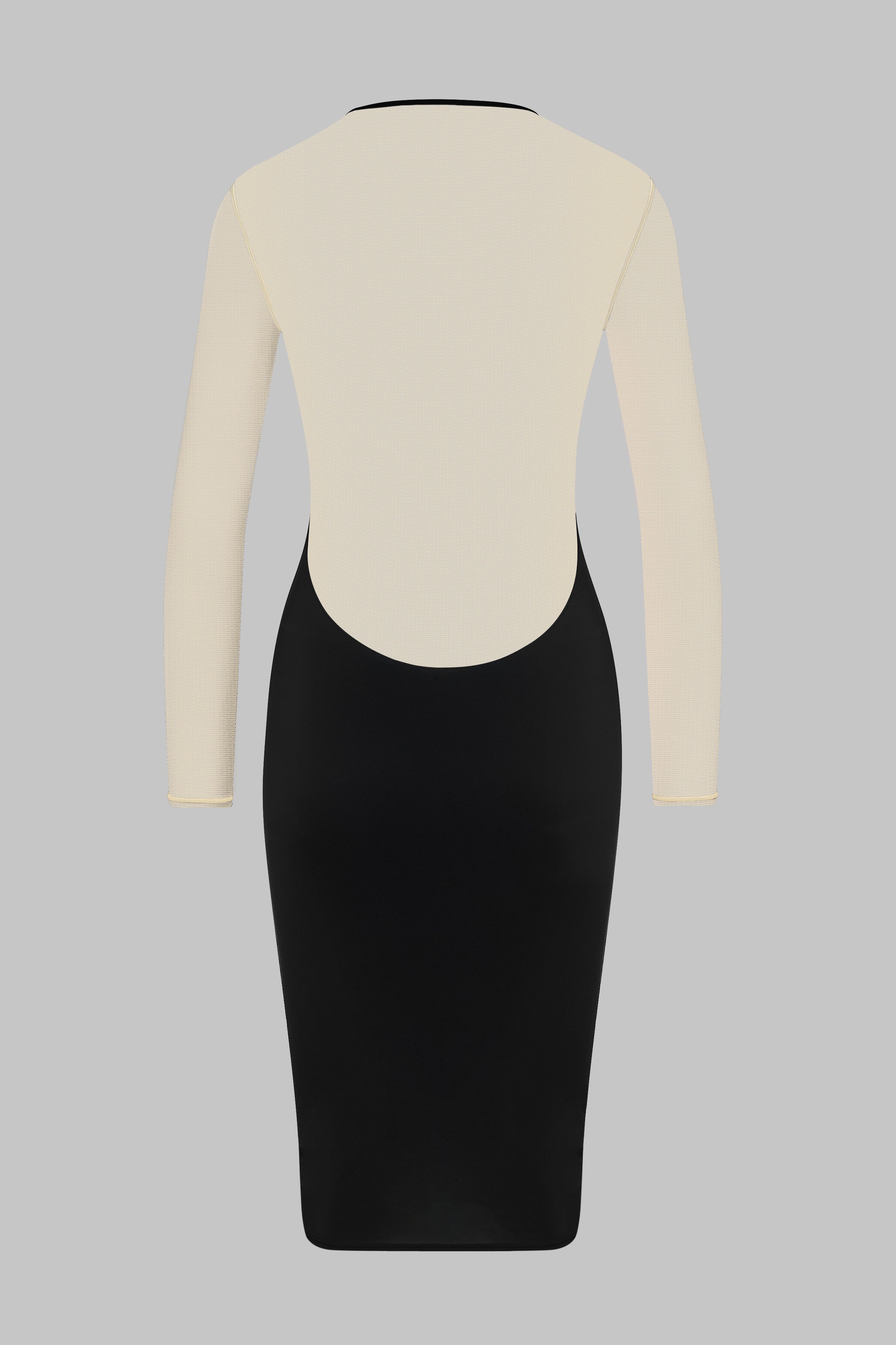 Abito midi con scollo a V e maniche lunghe - Pure Tentation