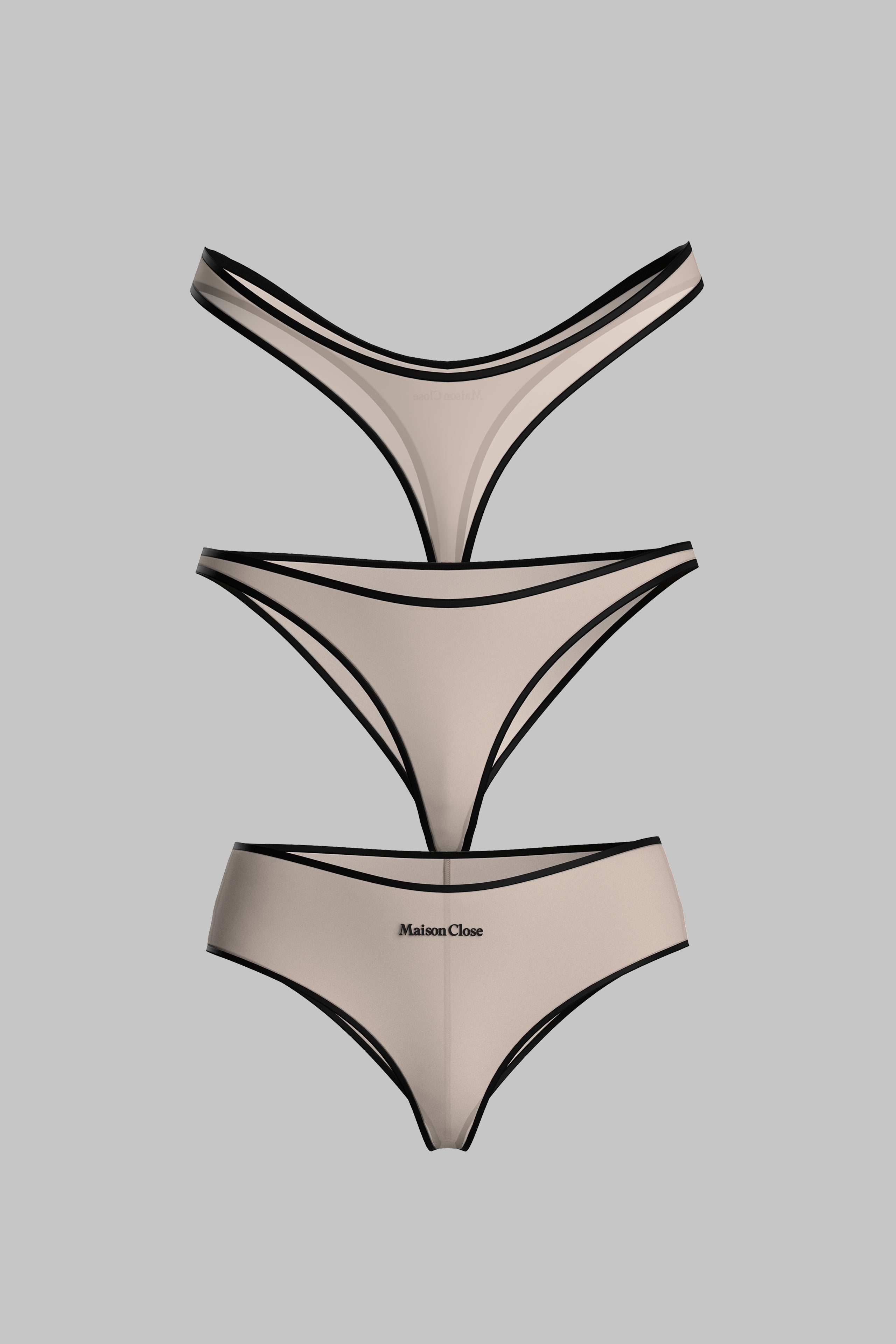 Set de 3 Bas Beige Foncé - La Parisienne