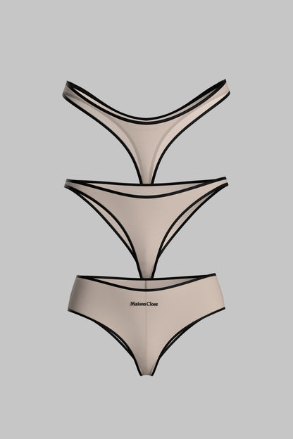 Set de 3 Bas Beige Foncé - La Parisienne