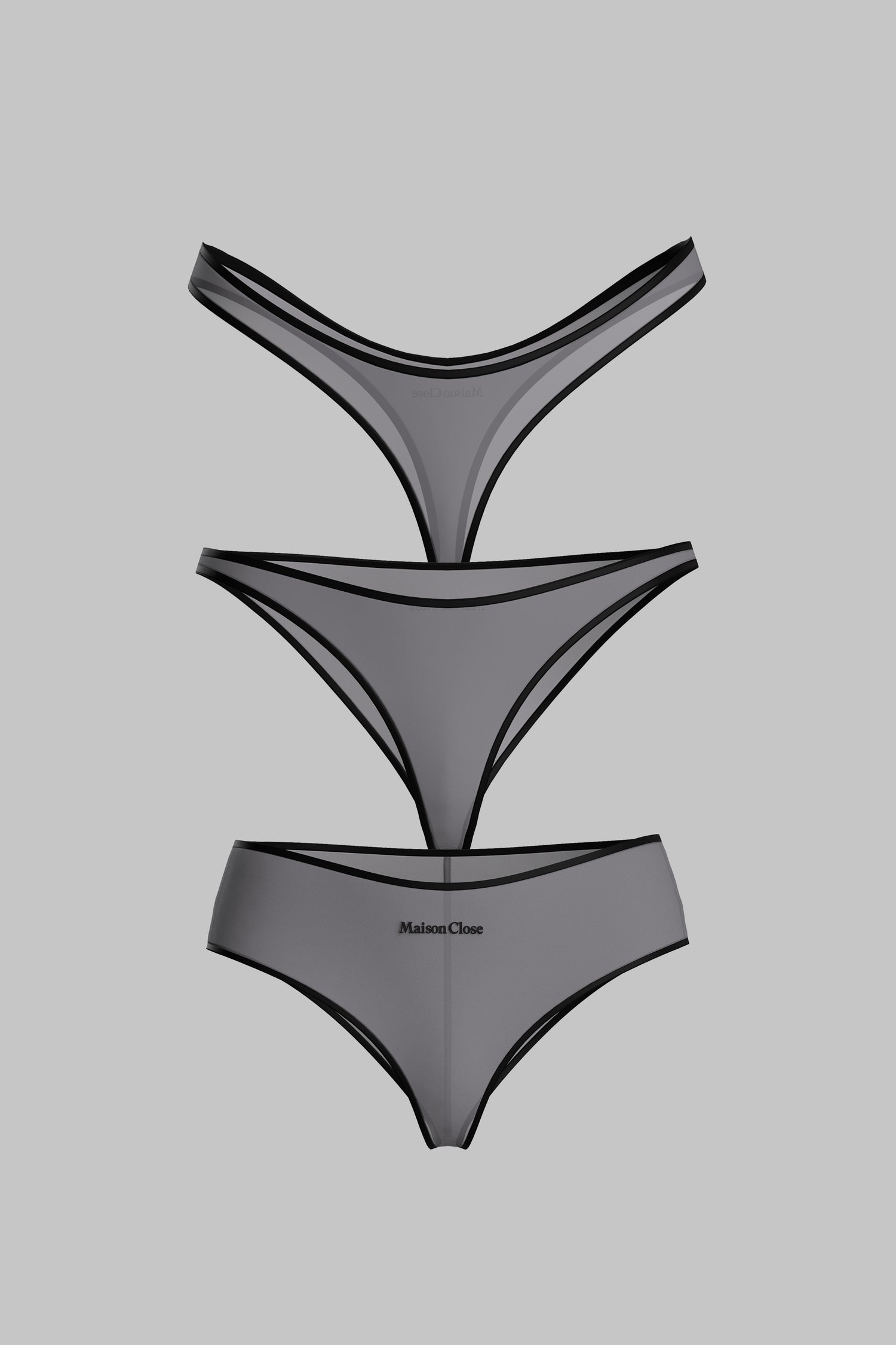 Set da 3 Slip Grigio Scuro - La Parisienne