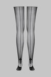 Cut and curled back seamed stockings with cross 20D - LEGWEAR