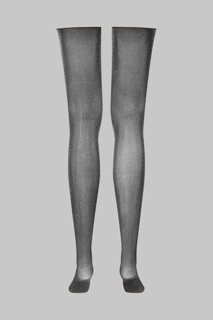 Lurex cut and curled sheer stockings 20D - LEGWEAR