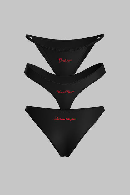 Set de 3 Bas Noirs - Dédicace