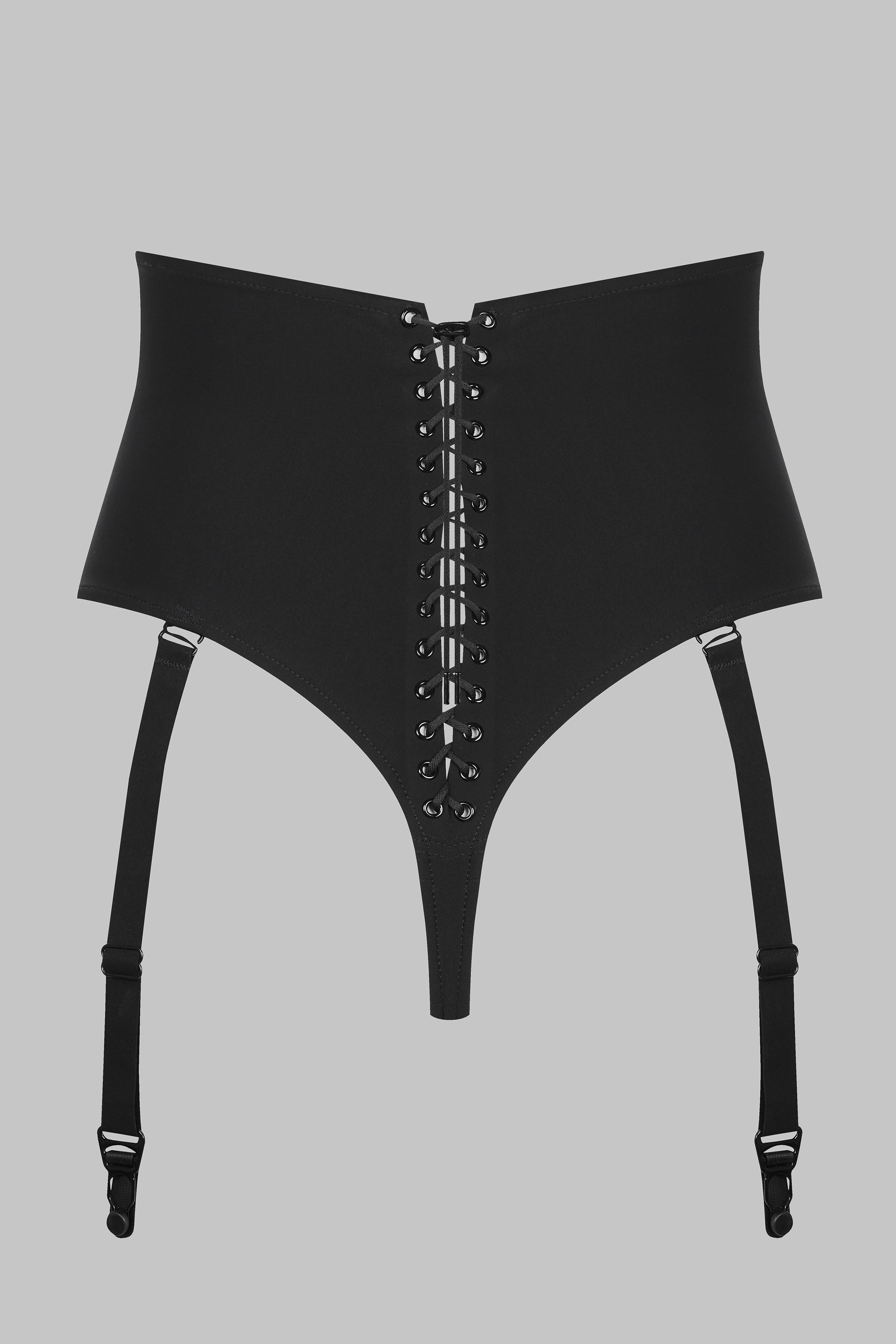 Tanga taille haute porte-jarretelle - Nuit Infinie