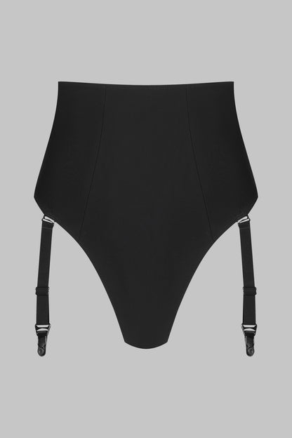 Tanga taille haute porte-jarretelle - Nuit Infinie
