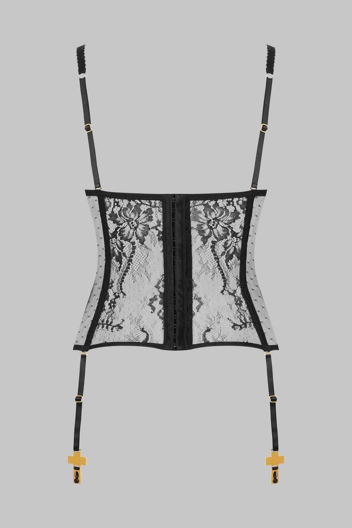 Corset Dentelle Porte-jarretelles Croix - Inspiration Divine