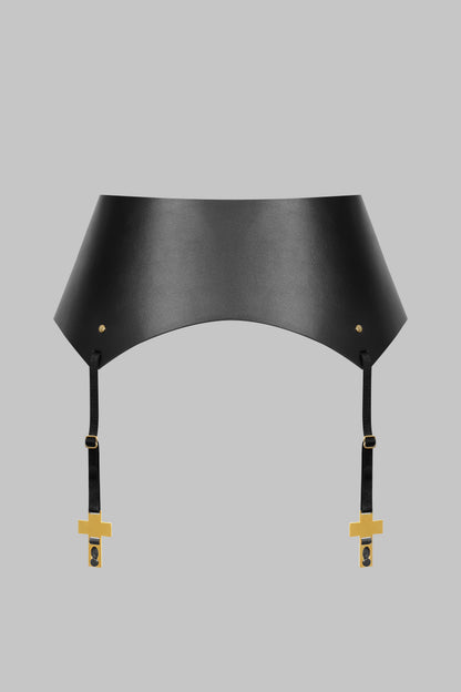 Ceinture Porte-jarretelles Cuir Croix - Inspiration Divine