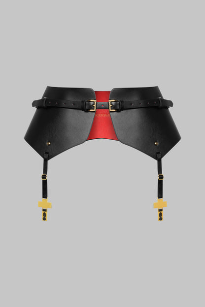 Ceinture Porte-jarretelles Cuir Croix - Inspiration Divine