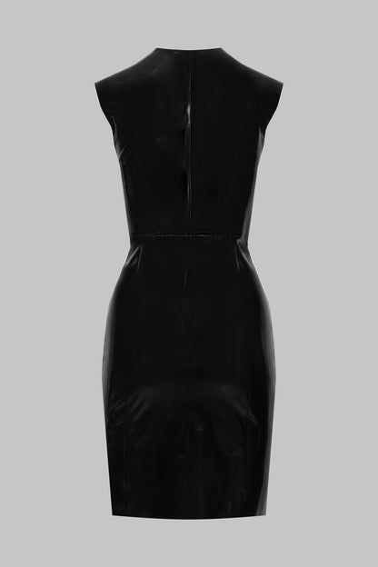 Abito In Lattice Con Scollo A V - Latex
