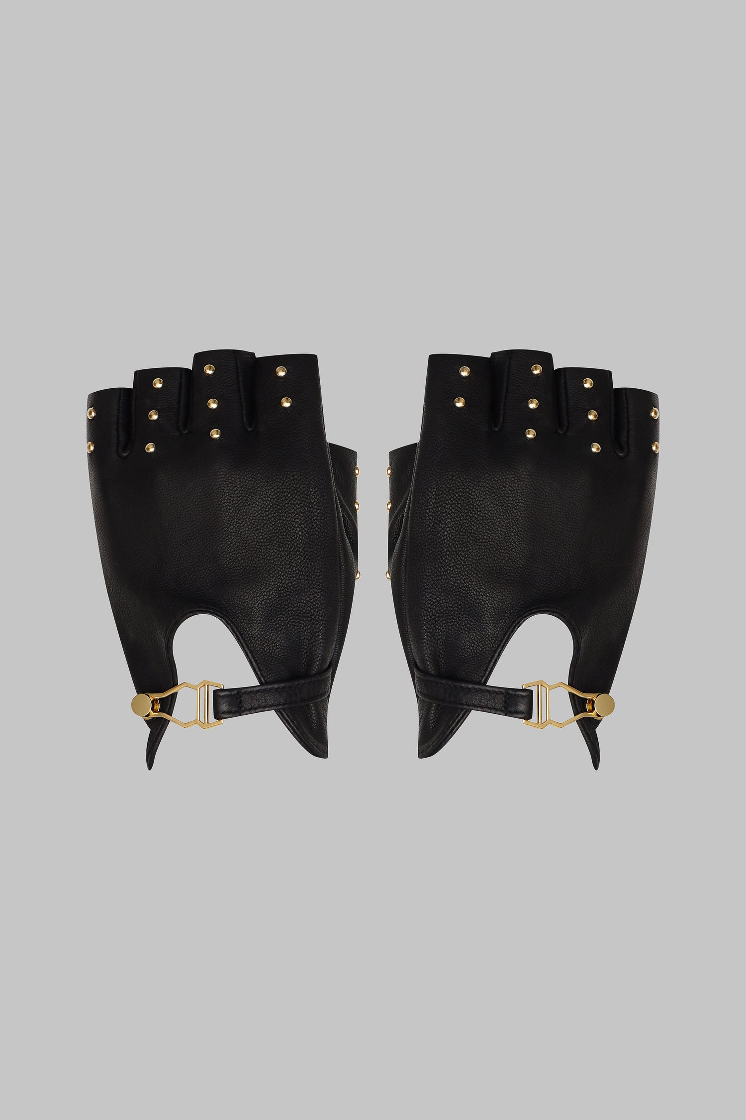 Guanti senza dita in pelle borchiati - 24 Secret Days