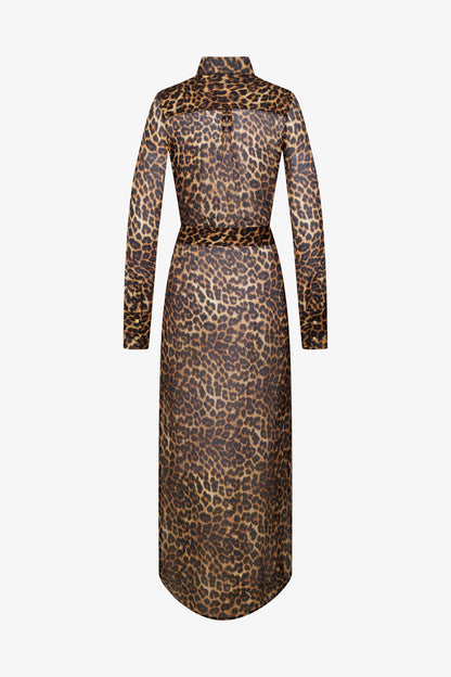 Langes Hemdblusenkleid - Safari