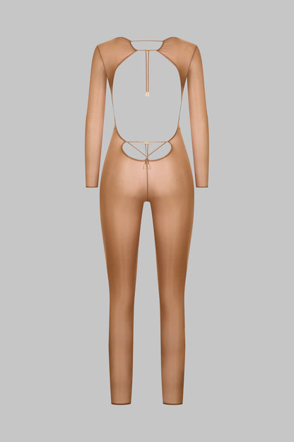 Open back long sleeve jumpsuit - French Kiss Light
