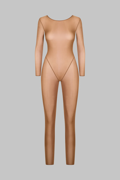 Open back long sleeve jumpsuit - French Kiss Light