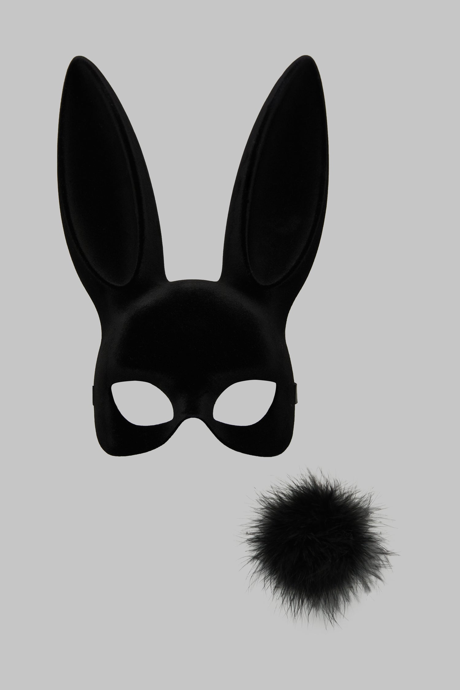 Maschera Coniglio in Velluto con Pompon - Bunny