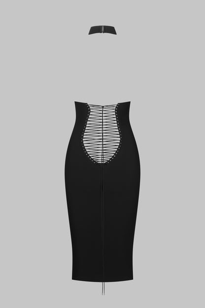 Abito midi con scollo all’americana - Nuit Infinie