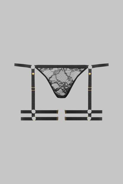 Mini thong with garters - Jeux Magnétiques