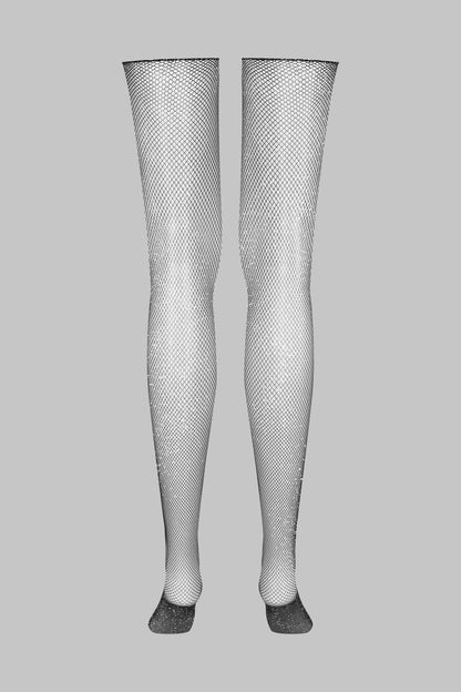 Bas coupés roulés résille Lurex - Legwear