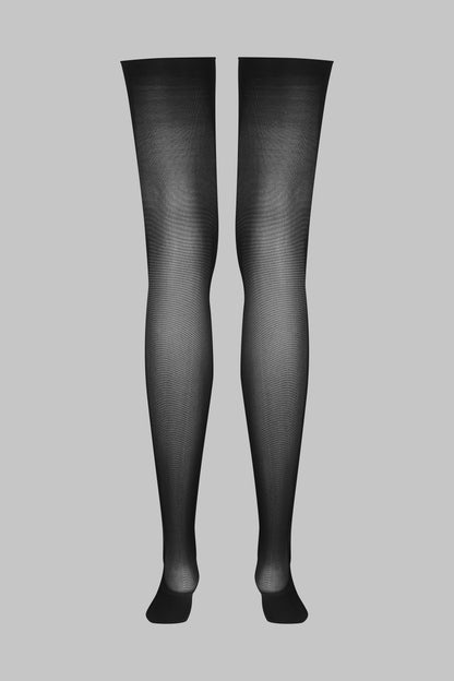 Strümpfe mit gerolltem Schnitt 40D - Schwarz - Legwear