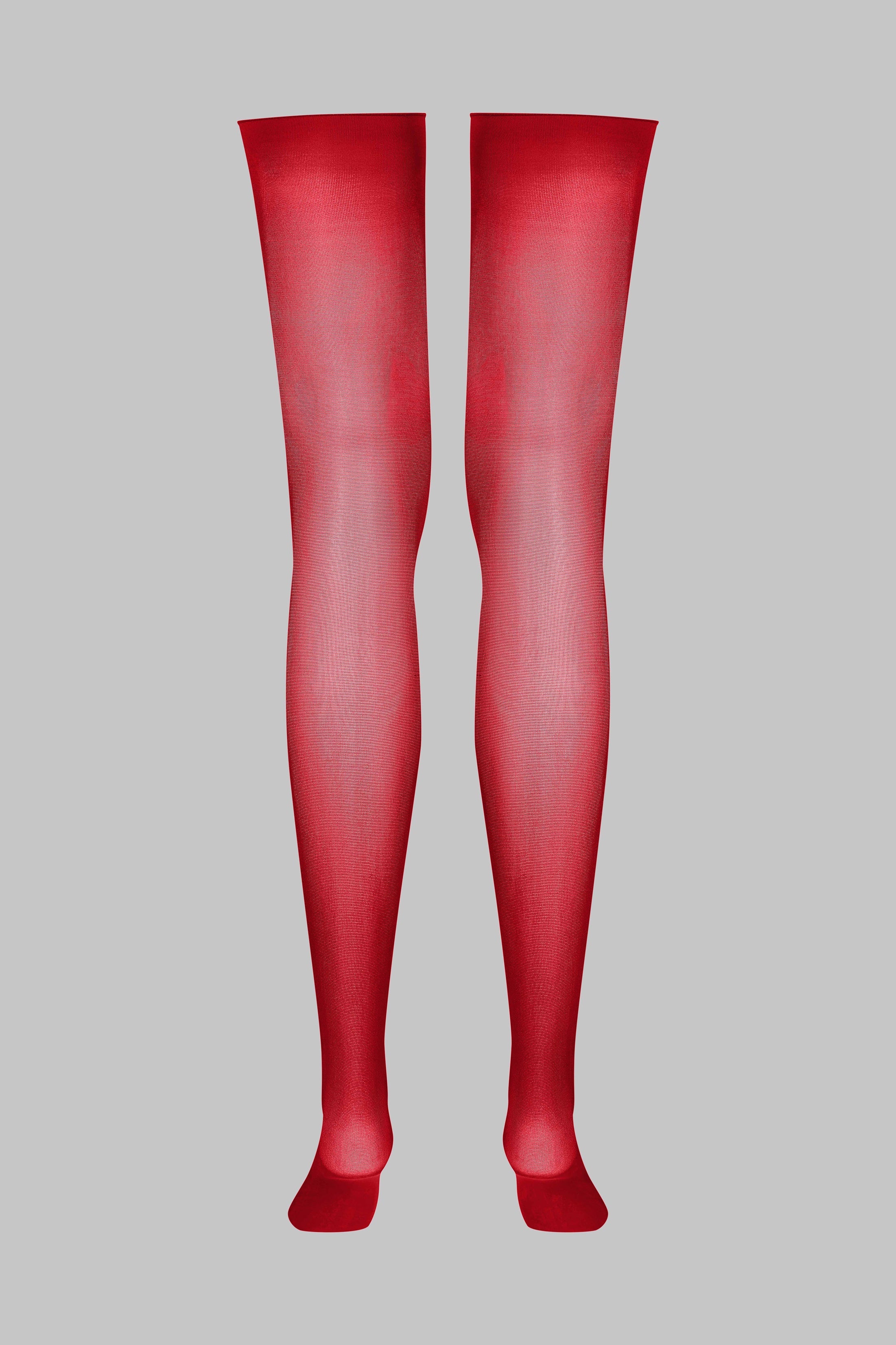 Strümpfe mit gerolltem Schnitt 40D - Rot - LEGWEAR