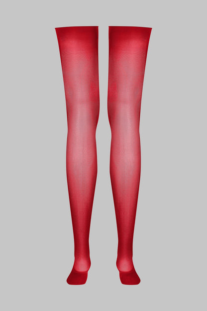 Strümpfe mit gerolltem Schnitt 40D - Rot - LEGWEAR