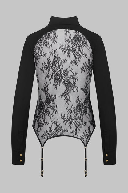 032 Back lace garter shirt - Le Vestiaire