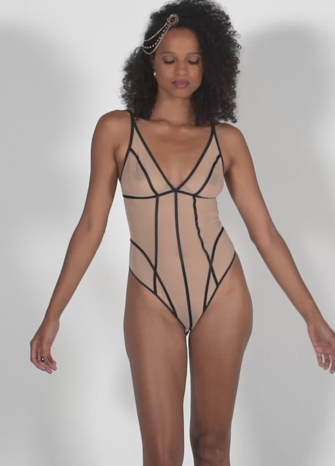 Mata-Hari Beige bodysuit