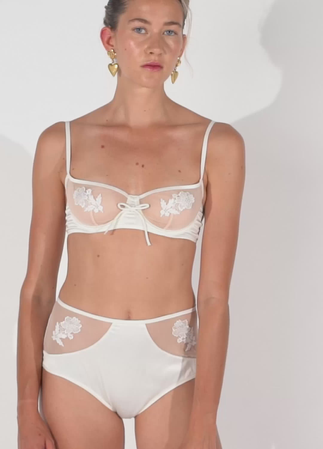 Marie-Antoinette Ivory high-waisted panties